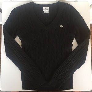 Black Lacoste Cable Sweater - size 36 (size 4/S)